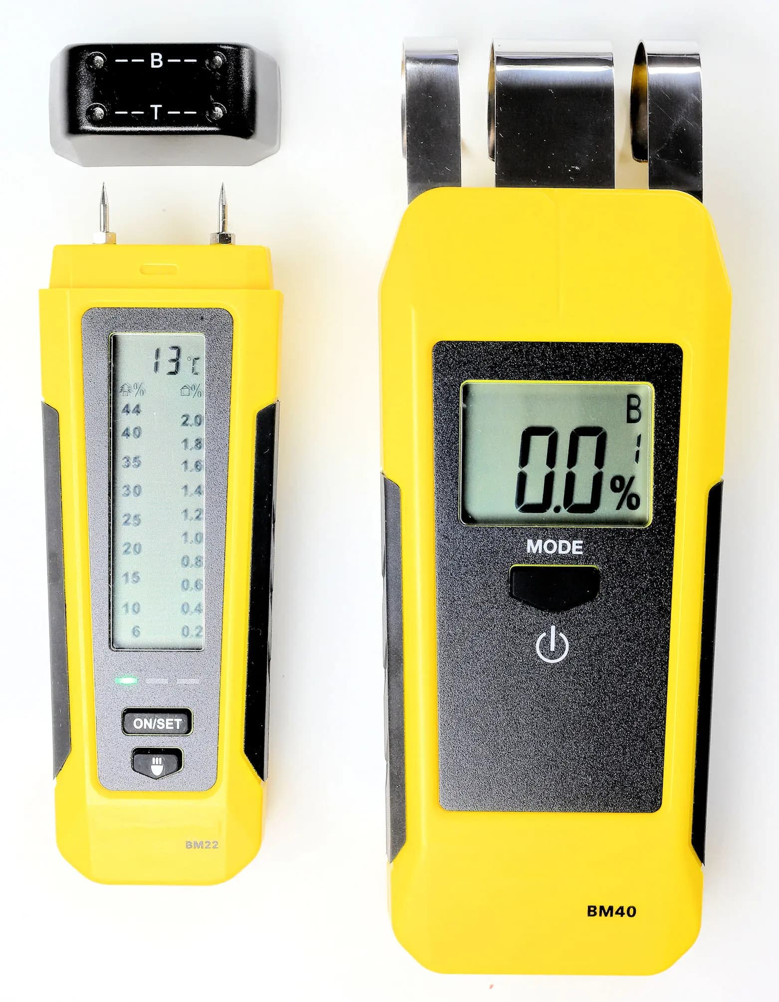 Pin and scan moisture meters used for an inspection. Shown on the homepage for Sarasota, FL.